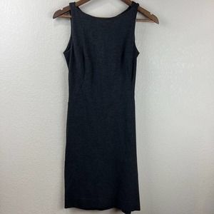 MM Lafleur Womens Sheath Dress Zip Sleeveless Dark‎ Gray Size 2 Boat Neck Preppy